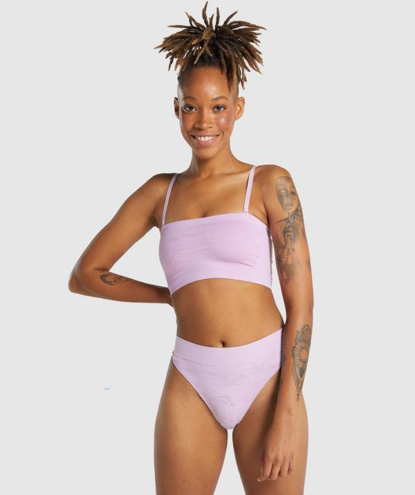 Damske Spodne Pradlo Gymshark Seamless Bandeau Svetlo Ruzove | UR3649258